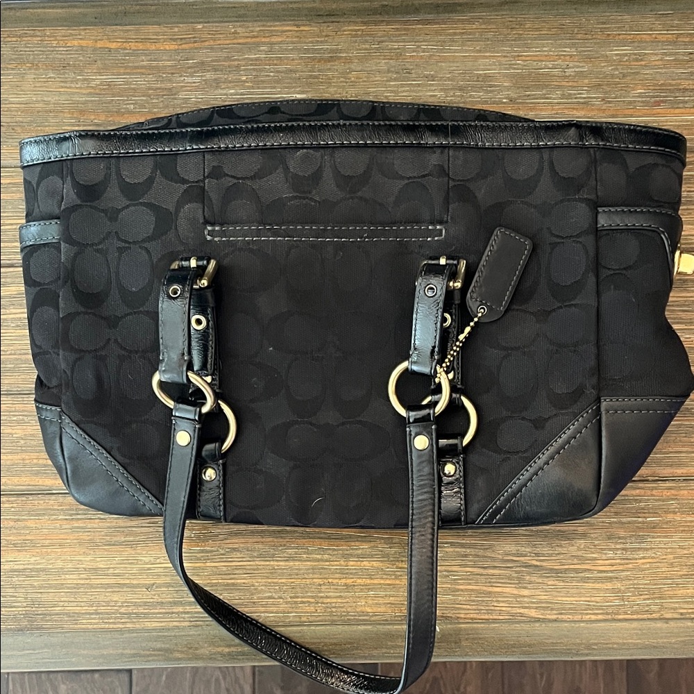 Coach Black Signature Tote Bag